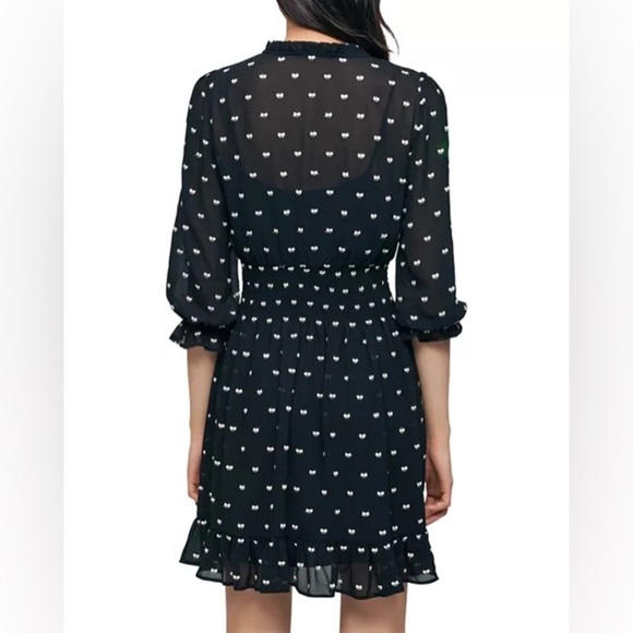 NWT Maje Rythonoeud Embroidered Bow Print Mini Dress Size 40 Size 10 - Picture 2 of 13